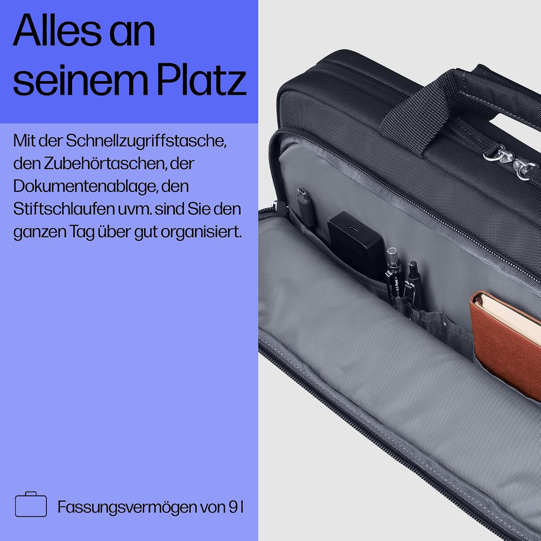 HP Everyday 14 Zoll Laptop-Tasche – Wasserabweisend, Nachhaltig, 9L Stauraum, Gepolstertes Laptopfac