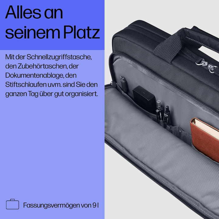 HP Everyday 14 Zoll Laptop-Tasche – Wasserabweisend, Nachhaltig, 9L Stauraum, Gepolstertes Laptopfac