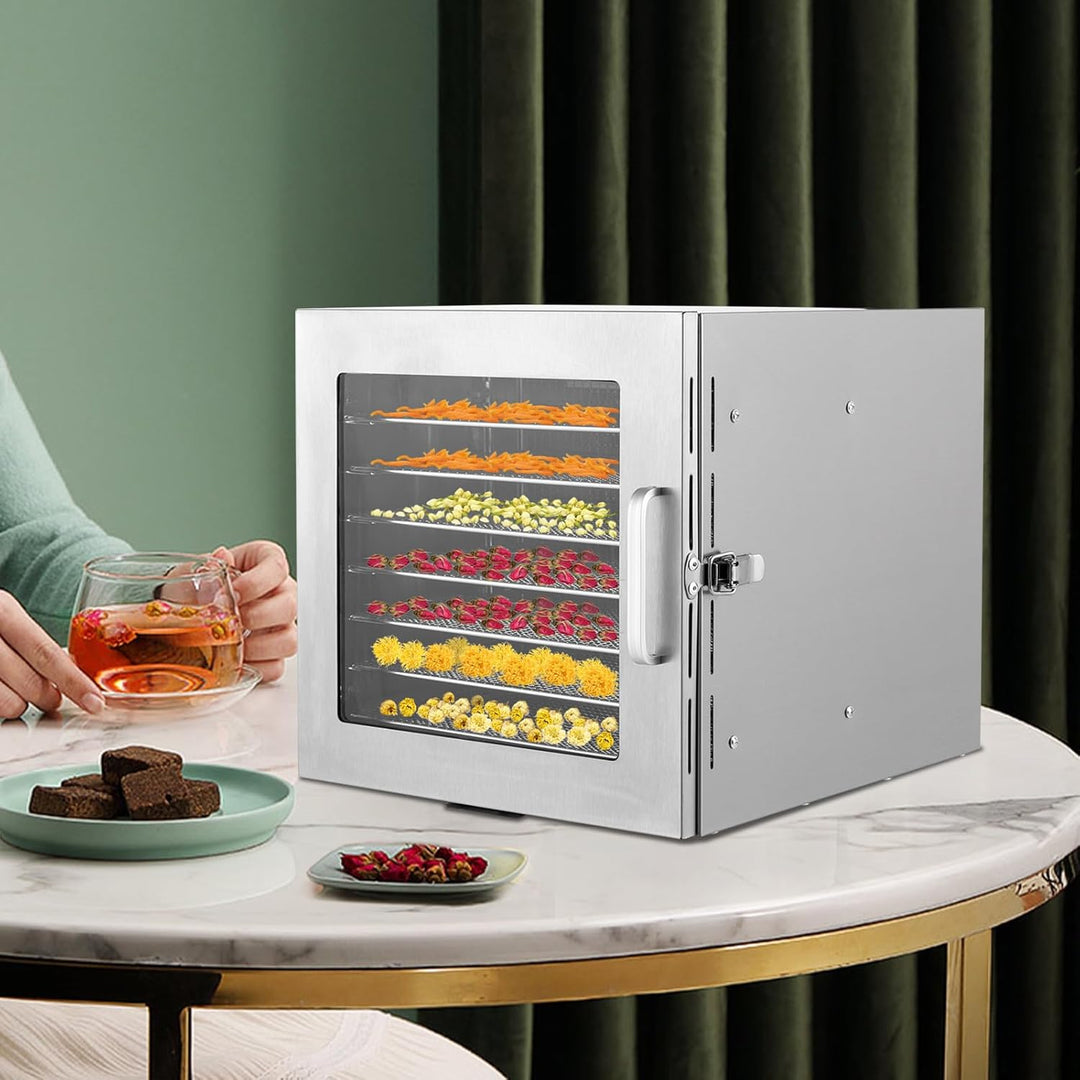 8 Ebenen Lebensmittel Dehydrator Maschine, Edelstahl Food Trockner für den Heimgebrauch, Trocknungsm