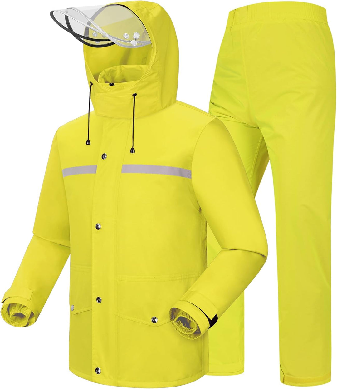 Coutyuyi Herren & Damen Regenanzug Reflektierender 100% Wasserdichter Anzug Outdoor Regenmantel Wind