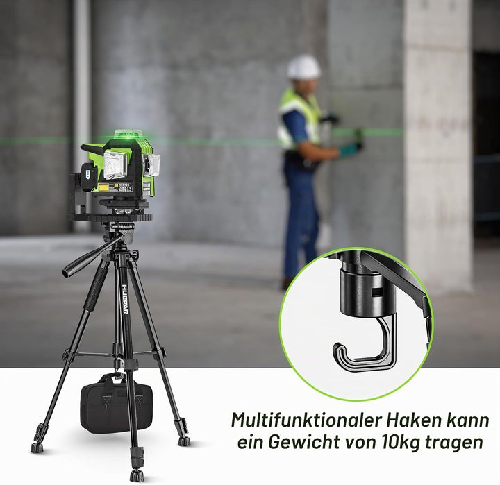 Huepar Professionelles Baustativ für Laser und Kameras, 146 cm verstellbar für Hochleistungslaser, P