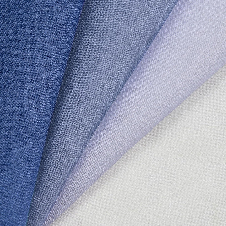 Topfinel Gardinen mit Ösen Farbverlauf Vorhänge Blau Vorhang Transparent Ösenvorhang 2er Set 240 cm