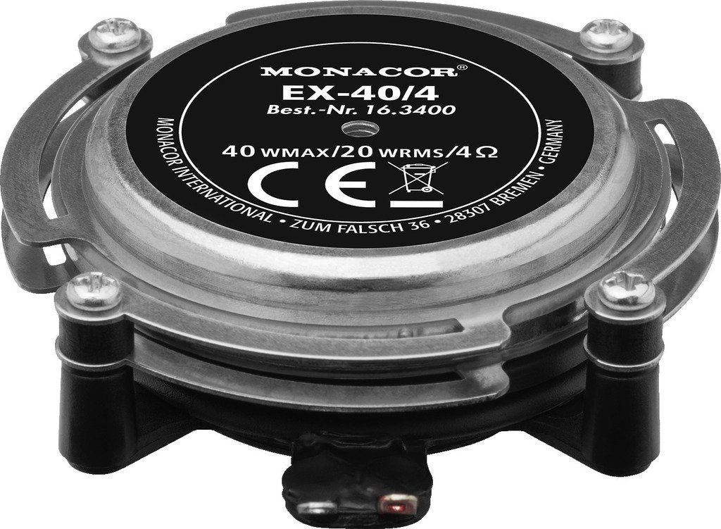 MONACOR 163400 EX-40/4 Koerperschall-Lautsprecher 40W 4â„¦ Metall, Schwarz 1St, 20 W