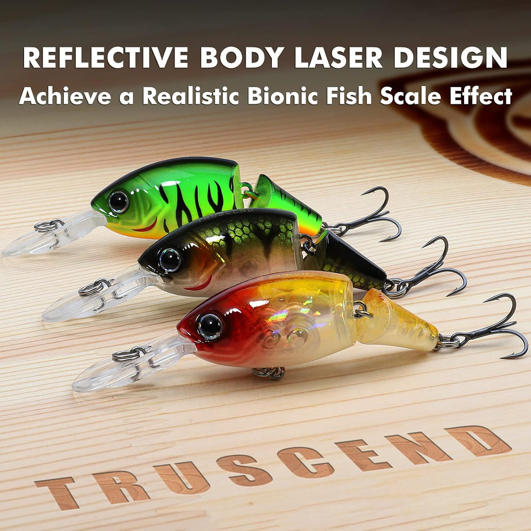 TRUSCEND Angelköder Crankbait, Alle Wasserschichten Serie, Hängend/Langsam/Sinkend Schwimmend/Sinken