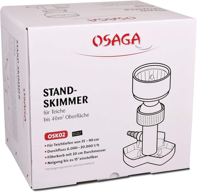 Osaga Skimmer mit Flockeffekt, zum Absaugen von Schmutz, Blättern und Algen auf der Wasseroberfläche