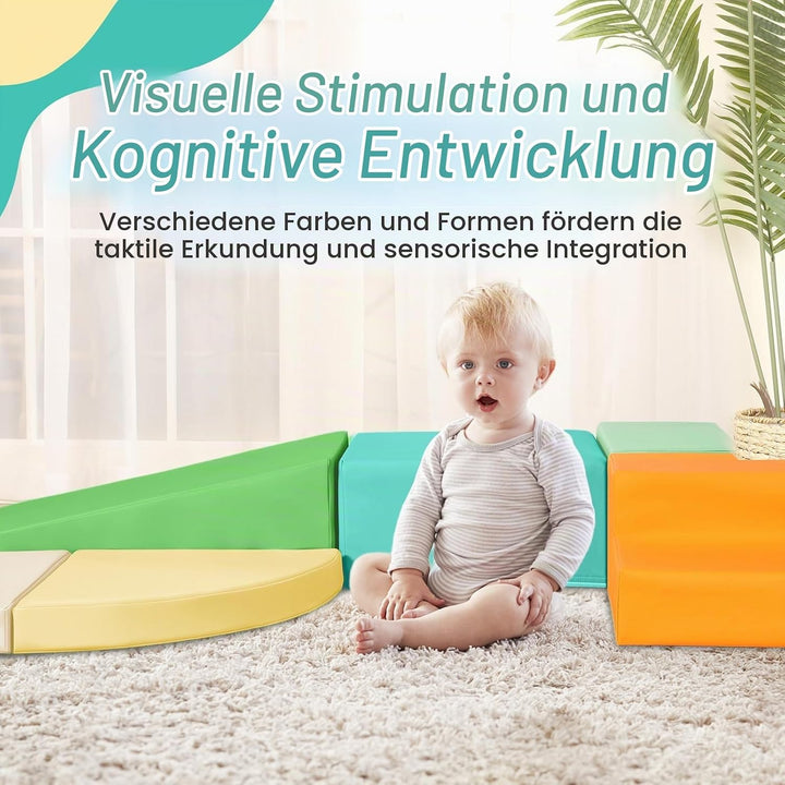 Wilwolfer Schaumstoff Bausteine Kinder Klettern Indoor: 6 Softbausteine Riesenbausteine Spielbaustei