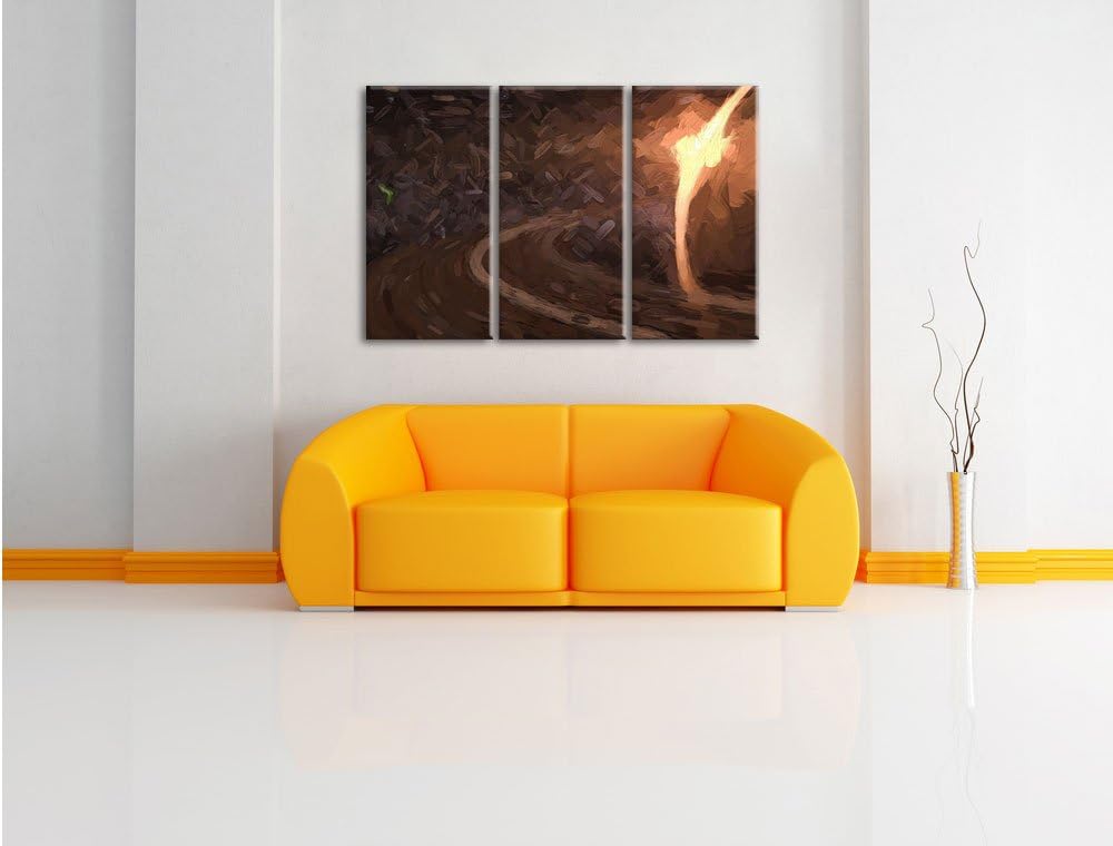 Pixxprint Planet Saturn im Weltall als Leinwandbild/Grösse: 3 Teilig (120x80) cm/Wandbild/Kunstdruck