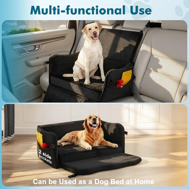 Hundesitz für Auto, Hundebett für grosse Hunde bis 27 kg oder 2 kleine Hunde, komfortabler Autositz