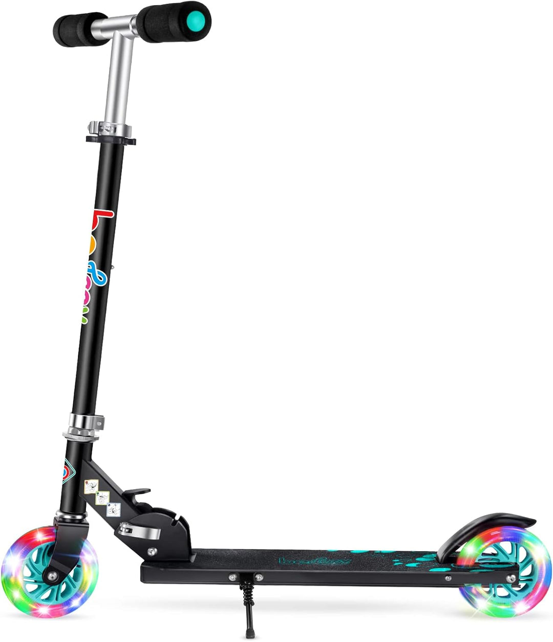BELEEV Roller Kinder 2 Räder, Klappbar Kinderroller für Mädchen Jungen, Tretroller mit LED Leuchtend