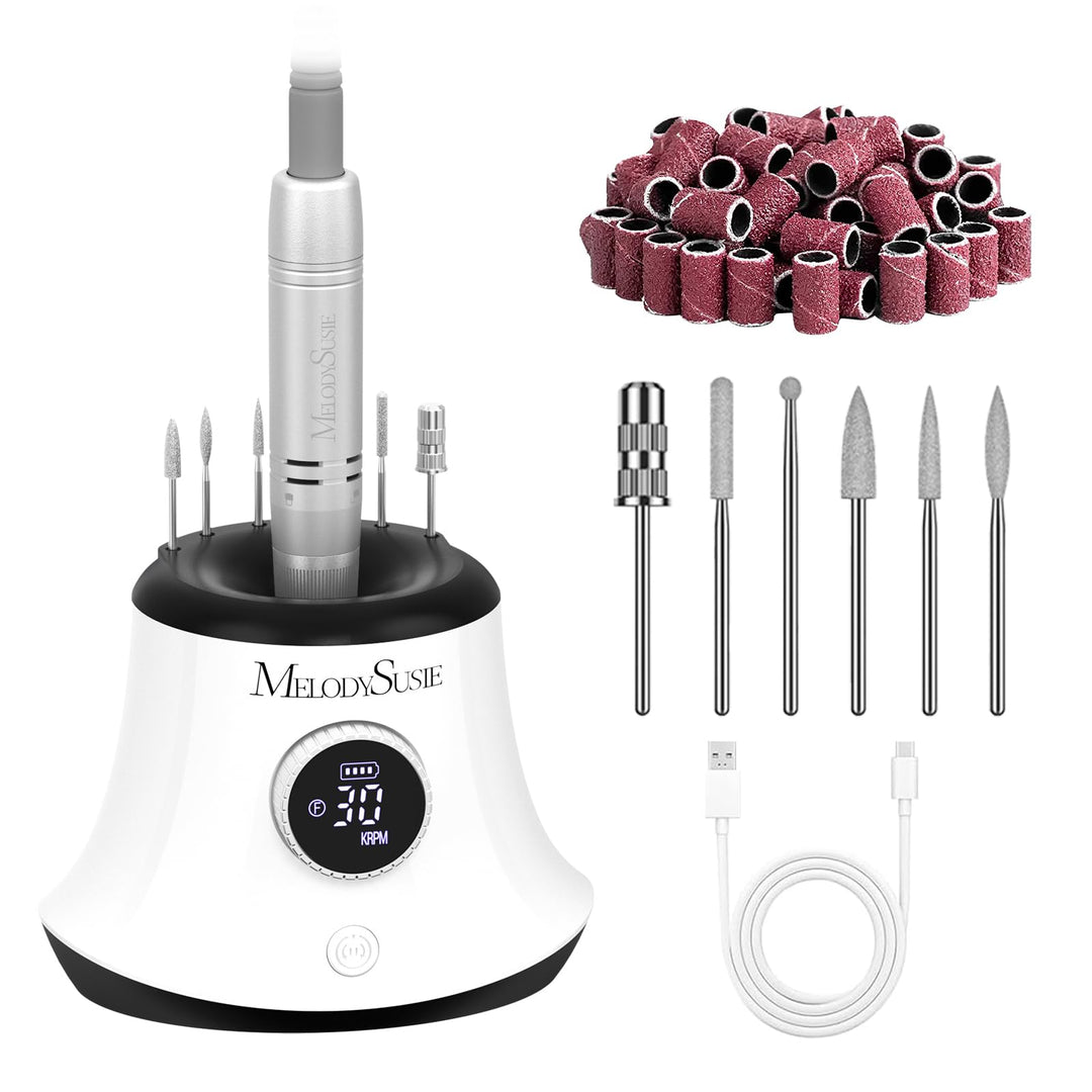 MelodySusie Elektrischer Nagelfräser, SC320G 30000U/MIN Professionelles Nagelfeilen-Bit & Schleifbän