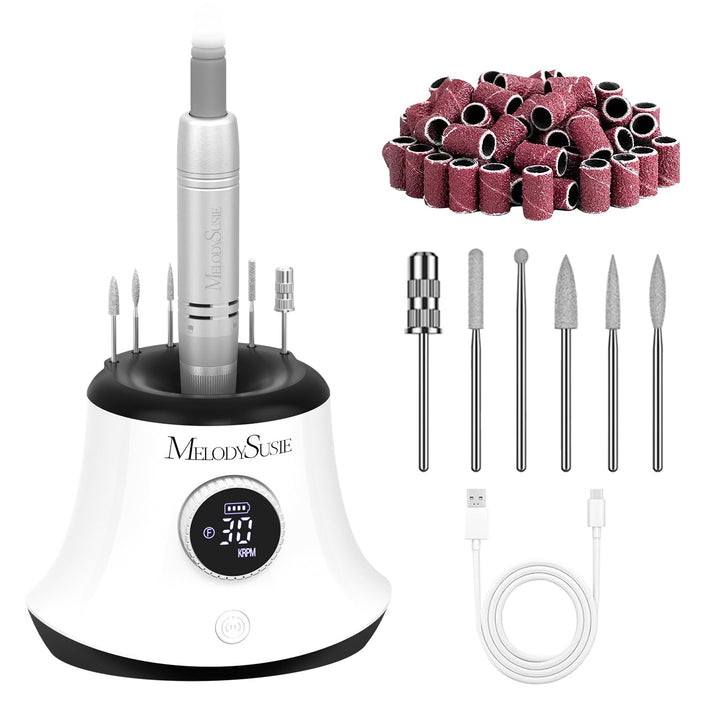MelodySusie Elektrischer Nagelfräser, SC320G 30000U/MIN Professionelles Nagelfeilen-Bit & Schleifbän