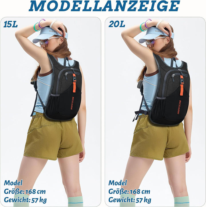 18L Wanderrucksack Herren Kleiner Rucksack Damen Leichter Daypack Tagesrucksack Faltbarer Trekkingru