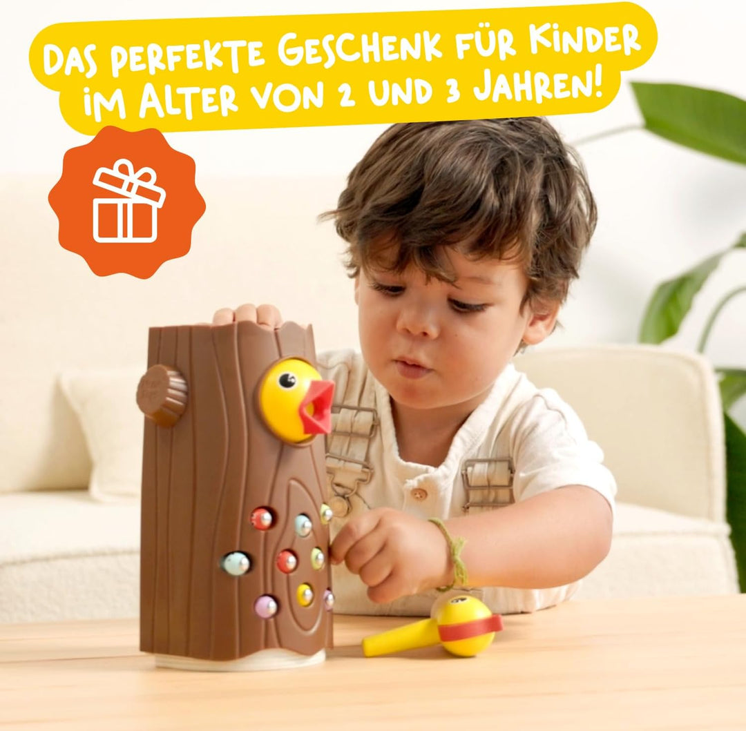 Nene Toys Kleiner Specht – Magnetisches Lernspielzeug für Kinder ab 2 Jahren – Fördert Feinmotorik u