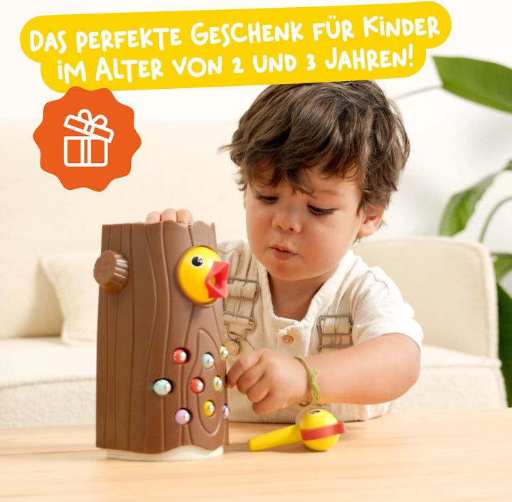 Nene Toys Kleiner Specht – Magnetisches Lernspielzeug für Kinder ab 2 Jahren – Fördert Feinmotorik u