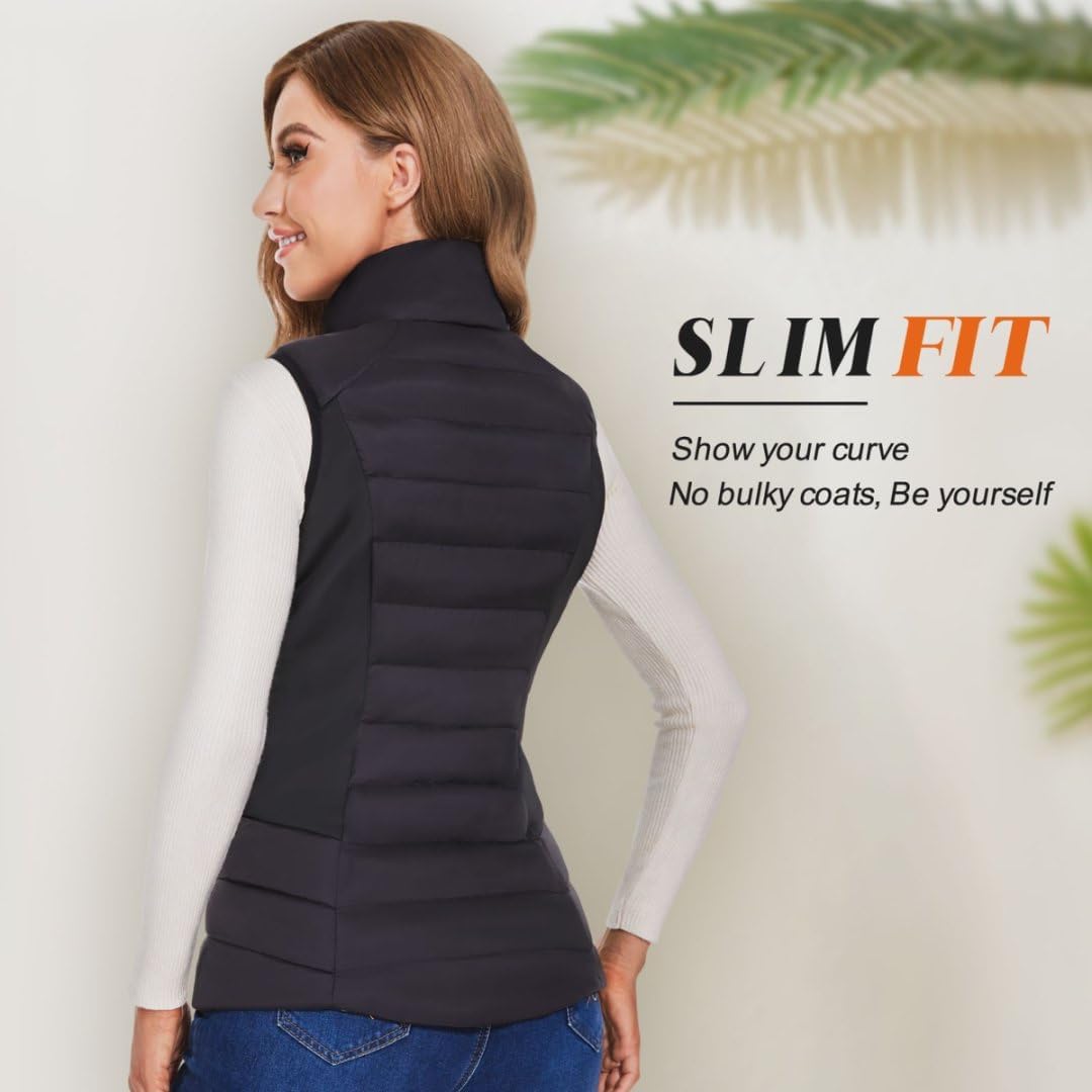 Vofuoti Beheizbare Weste Damen mit 10000 mAh Powerbank,Weihnachten Geschenk für frauen,Slim fit Wärm