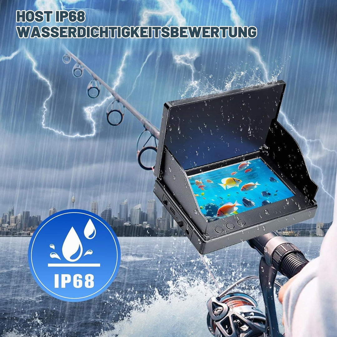 Fischfinder, Unterwasserkamera Angeln, Fish Finder Kamera IP68 Wasserdicht Unterwasser Kamera, 5000m