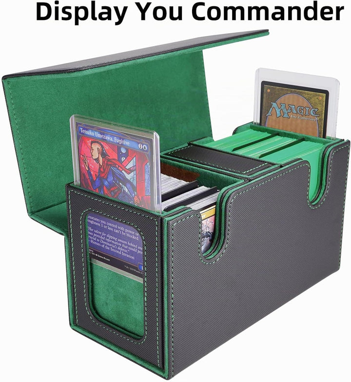 AFIING MTG Commander Kartenbox, 3-in-1 Karten-Aufbewahrungsbox für 200+ doppelt gesleevte Karten, Ma