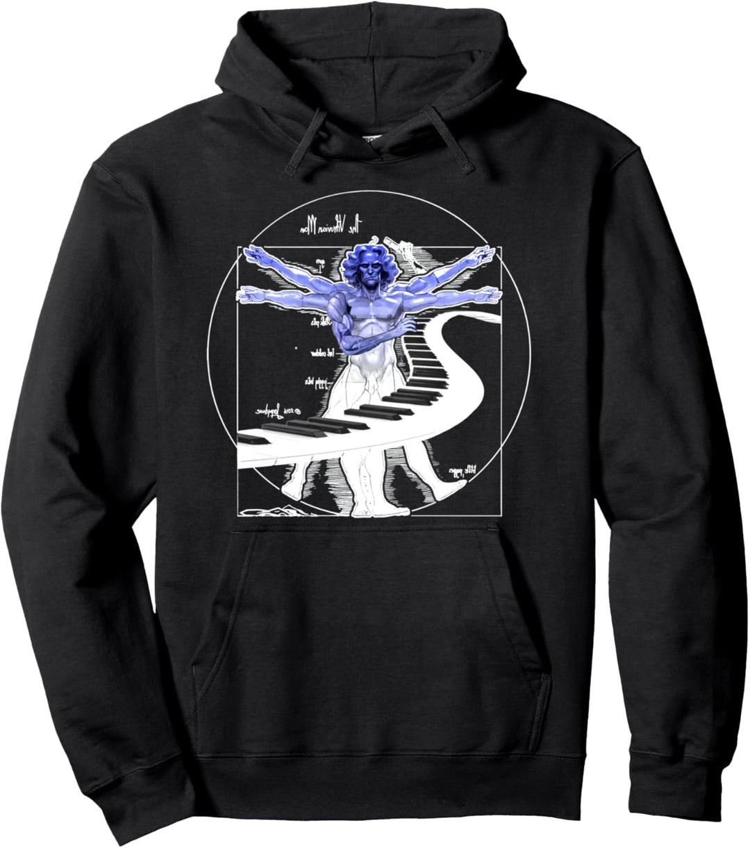 Klavier Instrument als Vitruvianischer Mensch Geschenk Pullover Hoodie