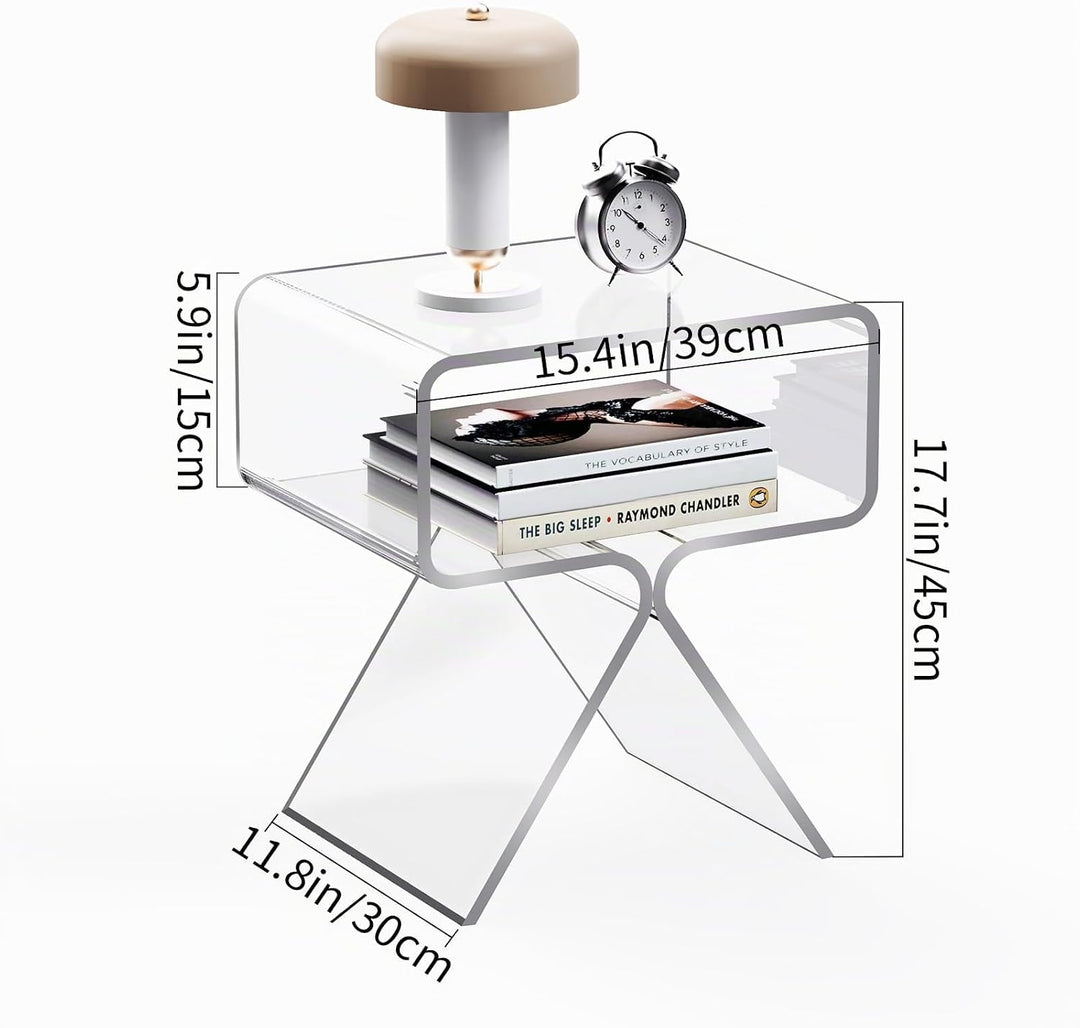solaround Acryl Beistelltisch, Retro Modern Transparent Tisch Nachttisch für Wohnzimmer(transparent)