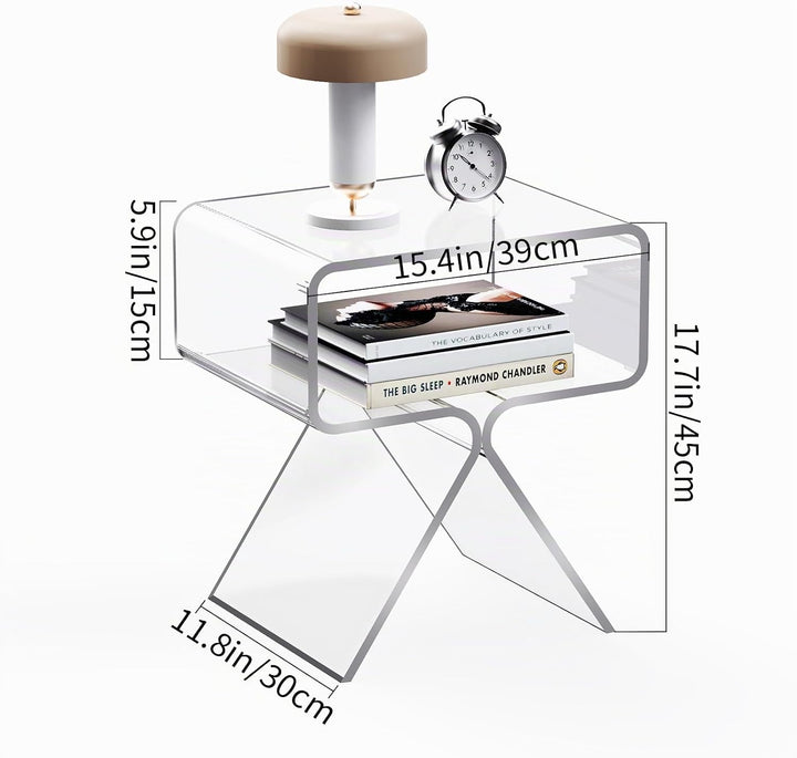 solaround Acryl Beistelltisch, Retro Modern Transparent Tisch Nachttisch für Wohnzimmer(transparent)