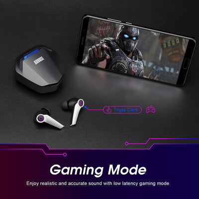 August True Wireless Gaming Kopfhörer mit Bluetooth 5.0 EPG500 – Stereo Gaming Mini Earbuds mit Dual