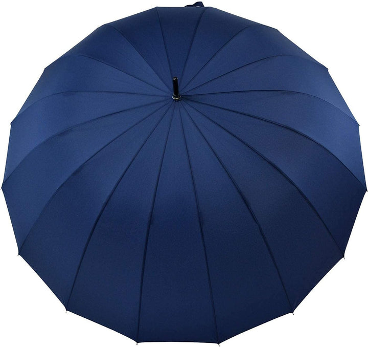iX-brella Stockschirm 16teilig Full-Fiber Automatik - super stabil dunkel blau - 125cm Blau 125 cm,