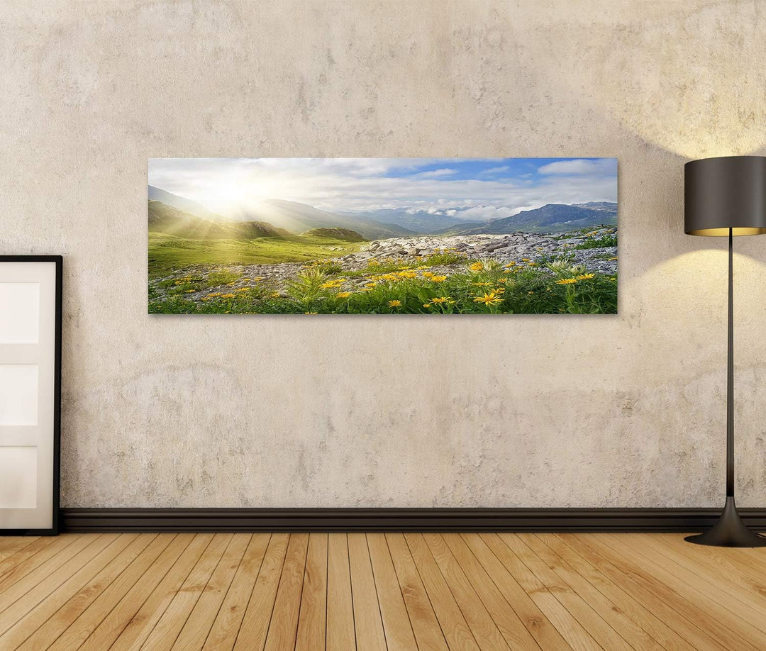 islandburner Bild Bilder auf Leinwand Berge Landschaft in Vorarlberg Österreich Wandbild, Poster, Le