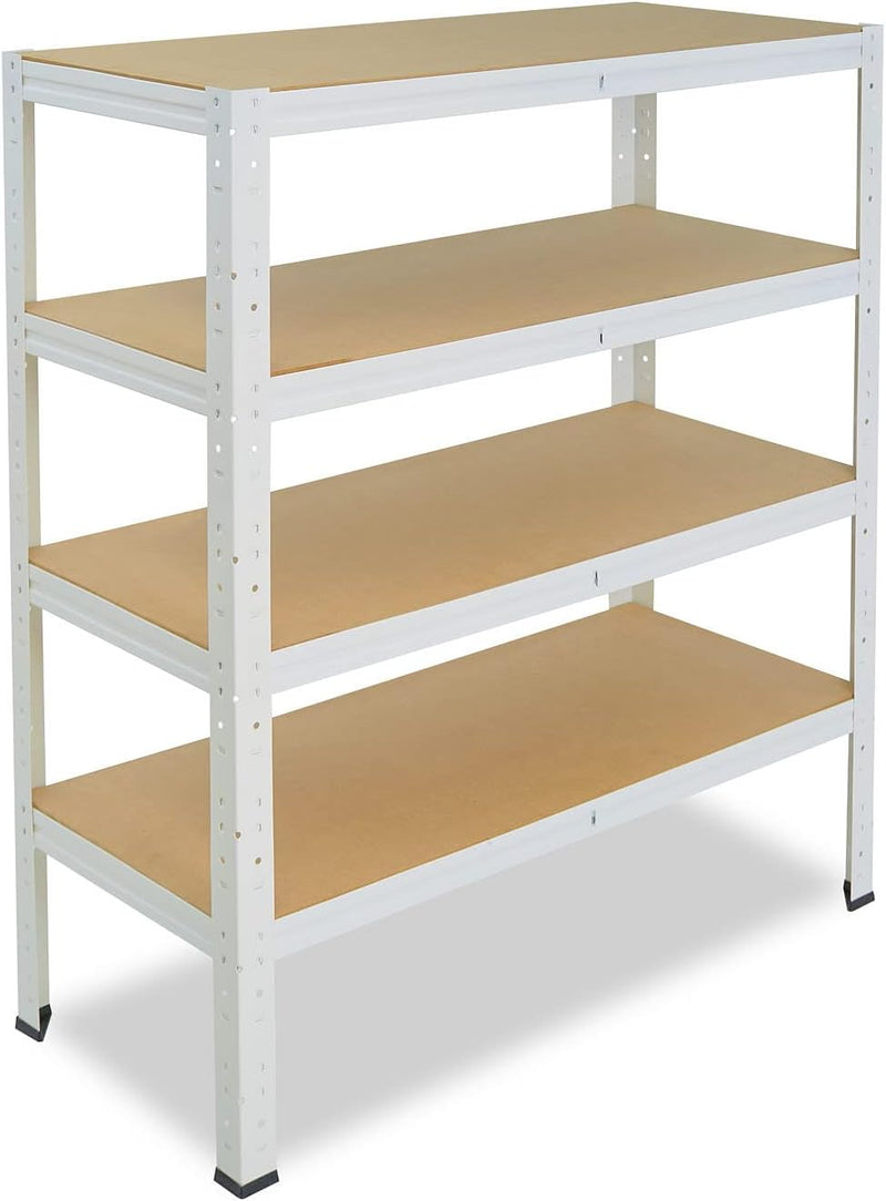 shelfplaza® 100x30x50cm Home Schwerlastregal weiss/Metallregal mit 4 Böden/Kellerregal Metall, Garag