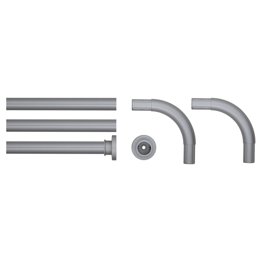 Sealskin Kombi Winkel Duschvorhangstange, Durchmesser 28 mm, Aluminium, Farbe: Chrom matt, 90 x 90 x