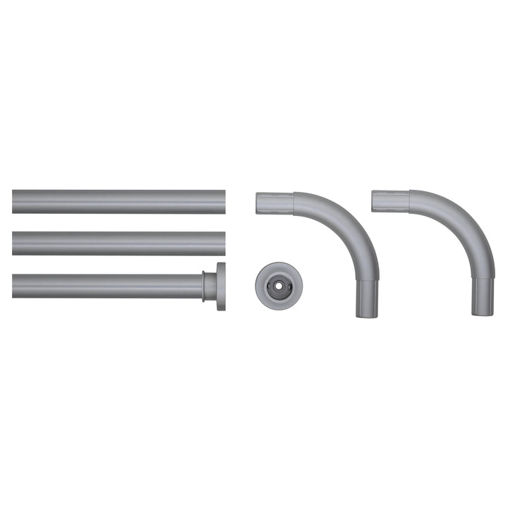 Sealskin Kombi Winkel Duschvorhangstange, Durchmesser 28 mm, Aluminium, Farbe: Chrom matt, 90 x 90 x