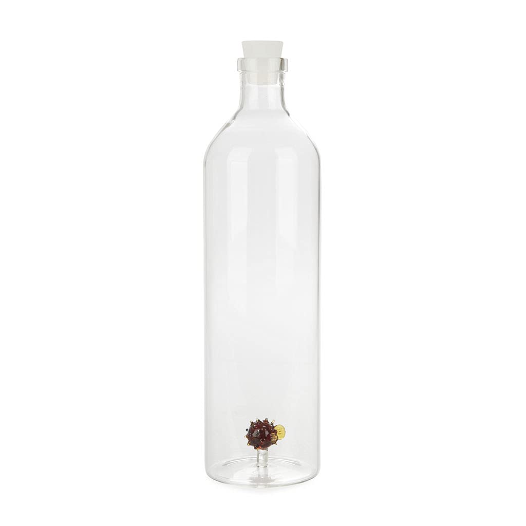 balvi Flasche Atlantis Globefish Glasflasche mit Stöpsel in Form eines Kugelfisches Borosilikatglas