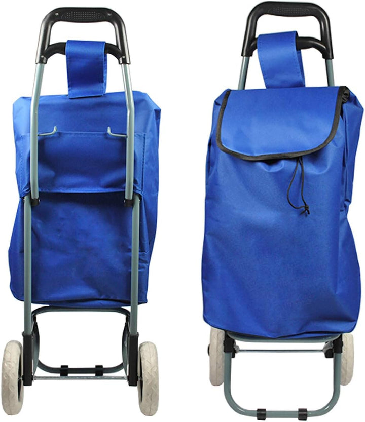 HELO Einkaufstrolley Trolley Einkaufswagen Handwagen Koffer Handgepäck Trolli Roller (Blau), Blau