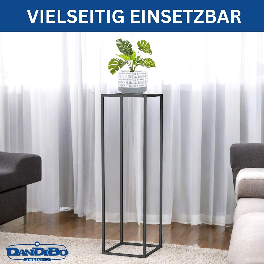 DanDiBo Pflanzenständer Metall Schwarz Eckig 100 cm 96589 Beistelltisch Hoch Blumenhocker Blumenstän