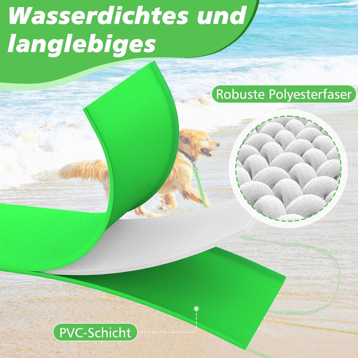 X XBEN Wasserdicht Schleppleine für Hunde, 10M Gummierte Schleppleine mit Abschliessbarer Karabine,