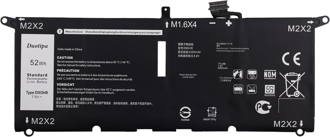 Swark Laptop Akku DXGH8 Replacement Komplett with XPS 13 9370 9380 Inspiron 13 7390 7391 2-in-1 5390