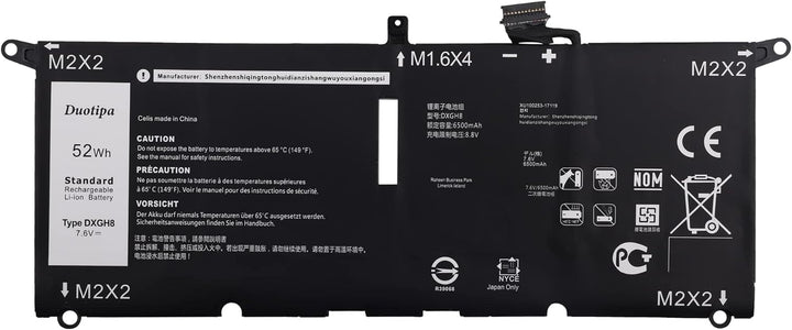 Swark Laptop Akku DXGH8 Replacement Komplett with XPS 13 9370 9380 Inspiron 13 7390 7391 2-in-1 5390