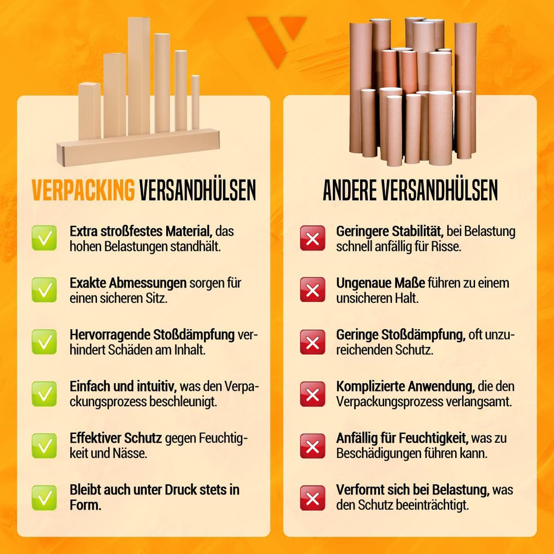 100 Versandhülse eckig 450x110x110 mm Faltkarton ohne Sperrgutzuschlag Versandrolle Versandrohr