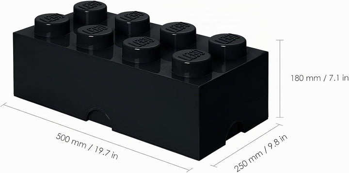 LEGO Aufbewahrungsstein, 8 Noppen, Stapelbare Aufbewahrungsbox, 12 l, schwarz, Schwarz