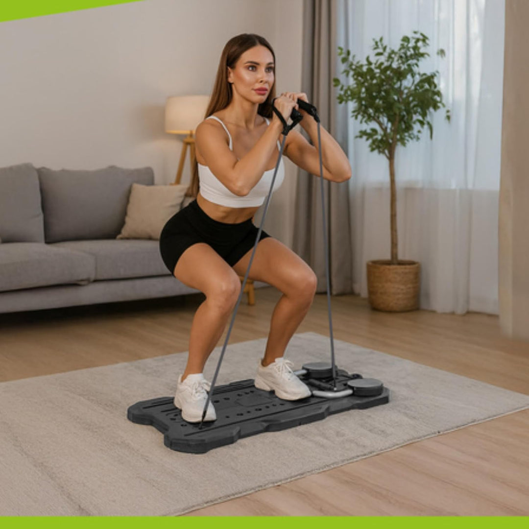 PARENCE.- Multifunktionales Pilates-Board mit LCD-Messgerät – faltbares Trainingsgerät 115x47 cm – k