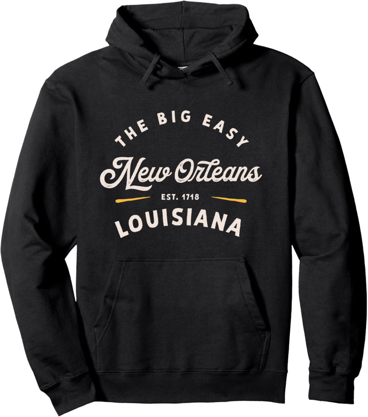 Rustic Classic New Orleans Louisiana 1718 The Big Easy NOLA Pullover Hoodie