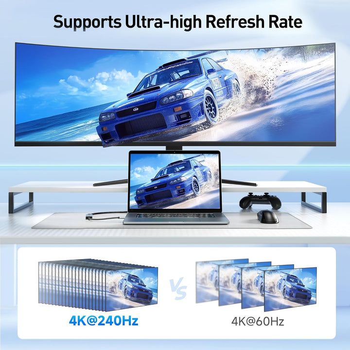 Cable Matters 48 Gbps USB C auf HDMI 2.1 Adapter für macOS, unterstützt 8K 60Hz / 4K 240Hz HDR, Thun