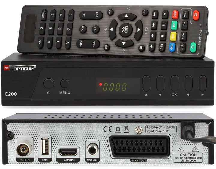 RED OPTICUM C200 HD Kabelreceiver I Digitaler Kabel-Receiver HD mit LED-Display - EPG - HDMI - USB -