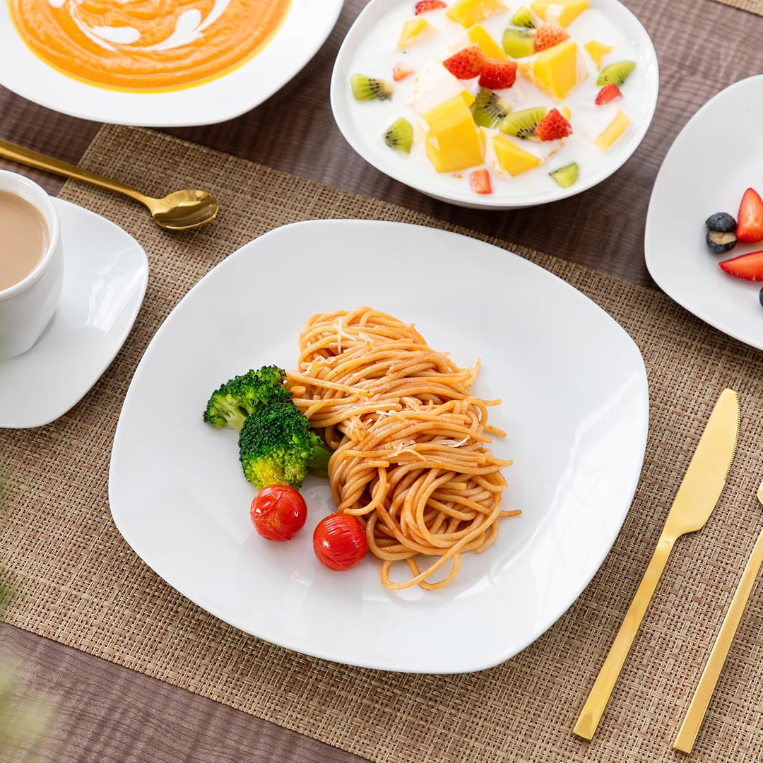 MALACASA, Serie Elisa, Porzellan Tafelservice 30-teilig Kombiservice Rund Geschirrset mit je 6 Kaffe