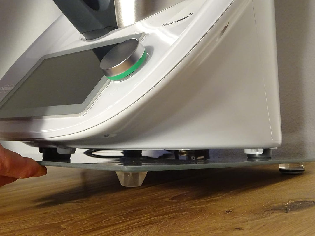 Gleitbrett aus Sicherheitsglas, extrem belastbar und langlebig. Ideal für den Thermomix. Mit 2 Teflo