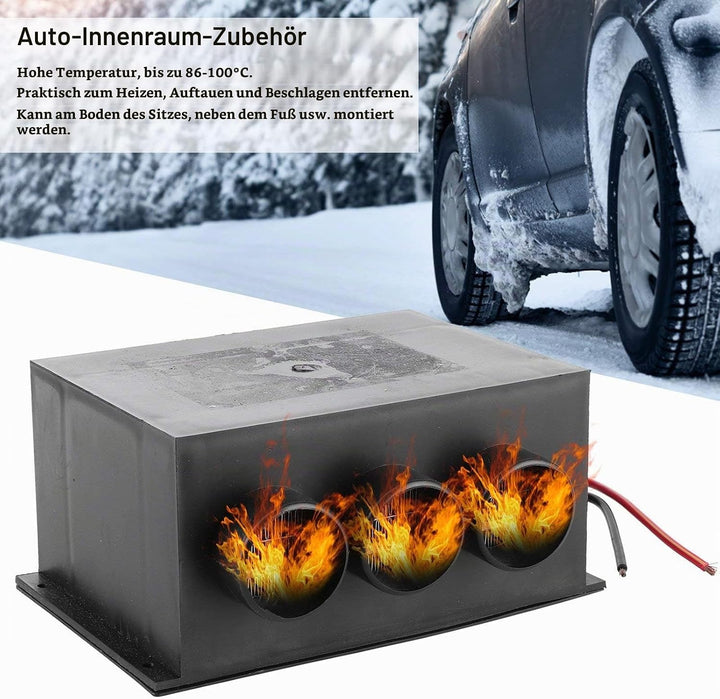 12V 600W Autoheizung 3 Loch Tragbare Winterheizung Wärmer Windschutzscheibe Entfroster Nebelentfernu