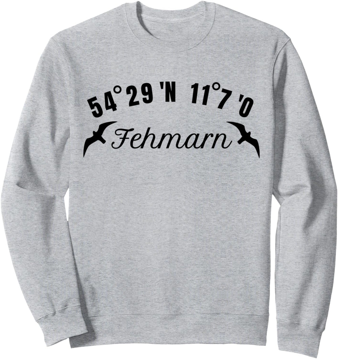 Fehmarn Koordinaten Möwe Insel Urlaub Ostsee Sweatshirt