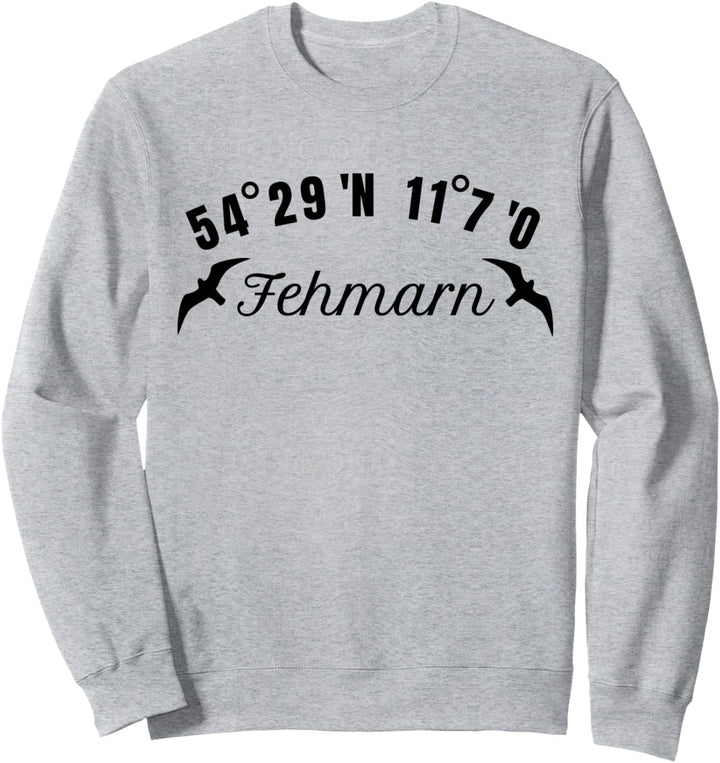 Fehmarn Koordinaten Möwe Insel Urlaub Ostsee Sweatshirt