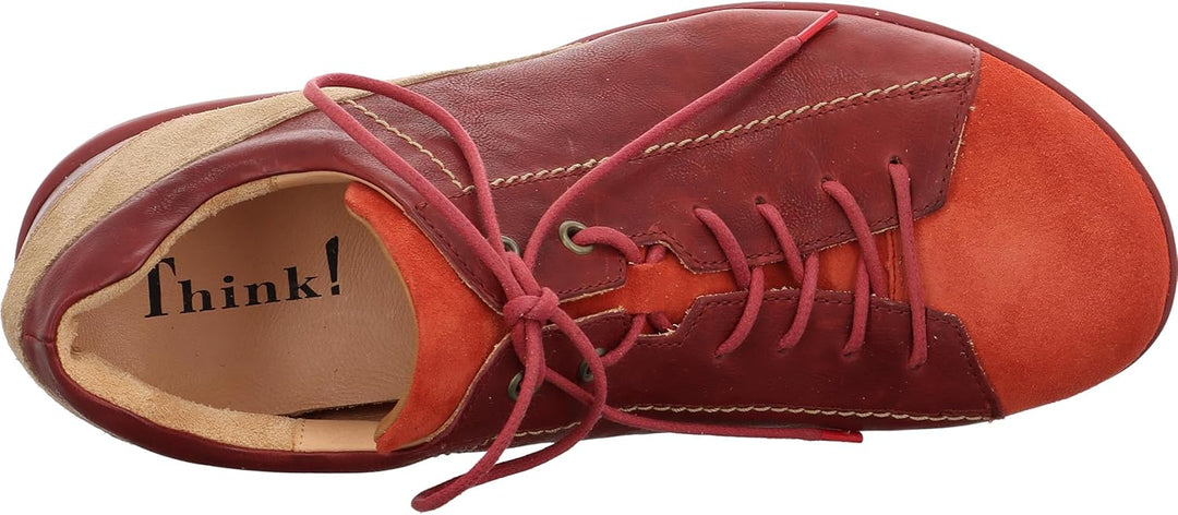 Think! Herren Kong Nachhaltige Wechselfussbett Schnürhalbschuhe 42 EU Weit Rot 048612, 42 EU Weit Ro