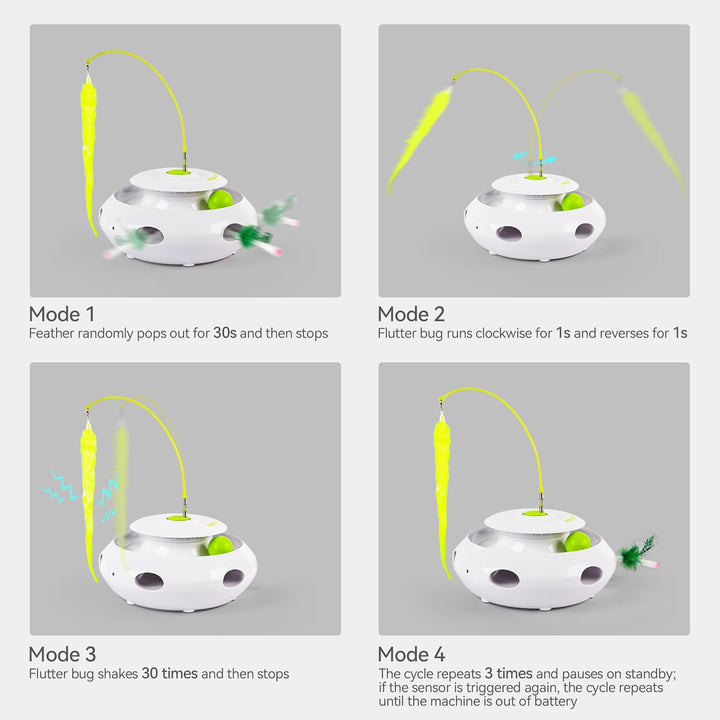 ALL FOR PAWS 3-in-1 Interaktives Katzen-Spielset, Automatisches interaktives Spielzeug für Wohnungsk