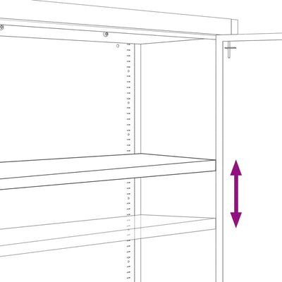 Cozynest Aktenschrank, Büroschrank mit Einlegeboden, Abschliessbar Metallschrank Schrank mit Türen,